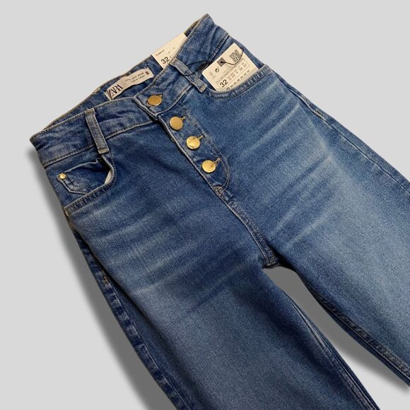 ZARA NWT Flare Fit High Rise Flare Leg Full Length Size 32 (US 0) - Picture 1 of 6